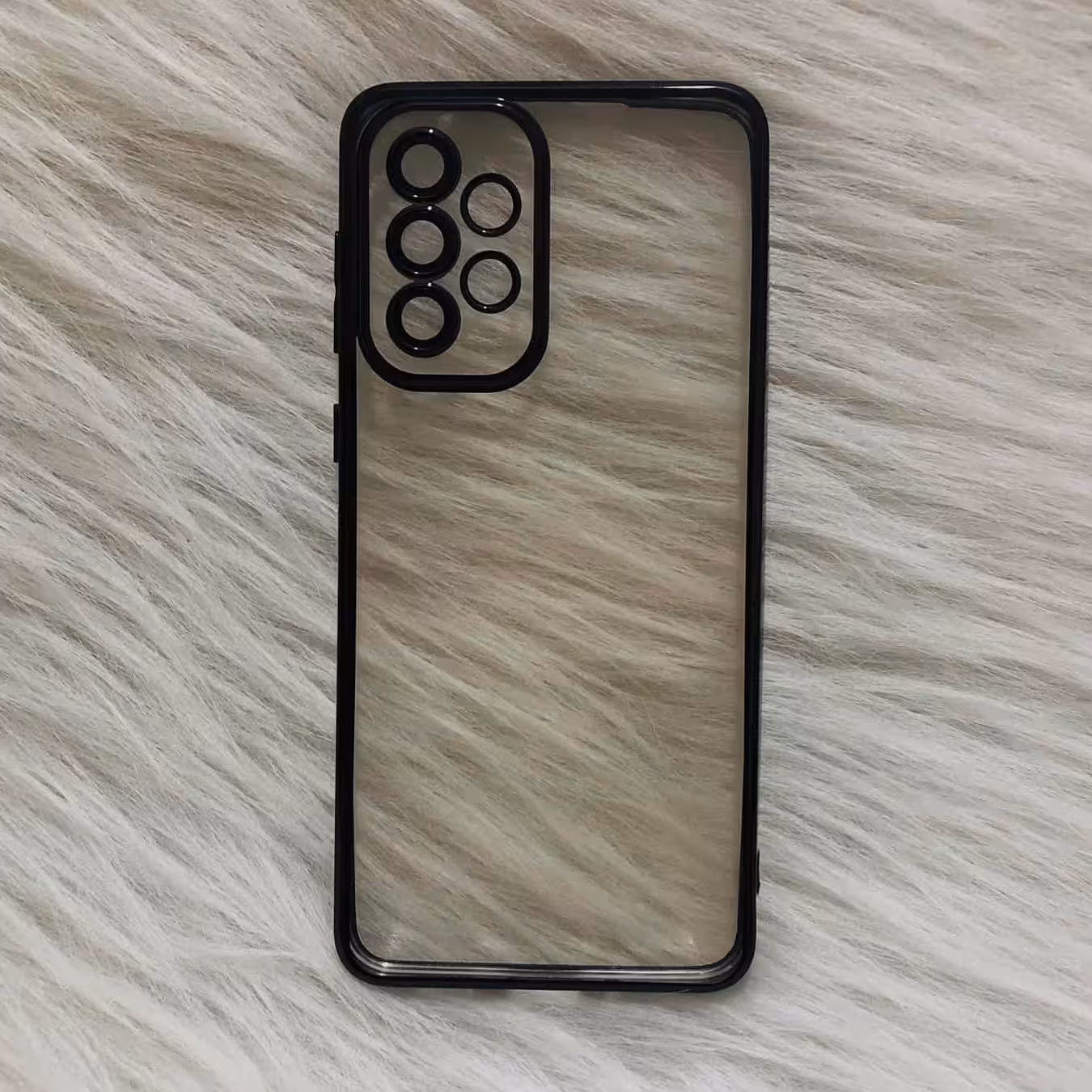 گارد سامسونگ A33 5G ژله ای شفاف دور رنگی رنگ مشکی محافظ لنز دار 