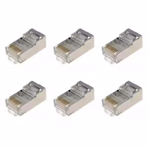 کانکتور CAT6 STP وی نت مدل V-NC6S0100 بسته 100 عددی