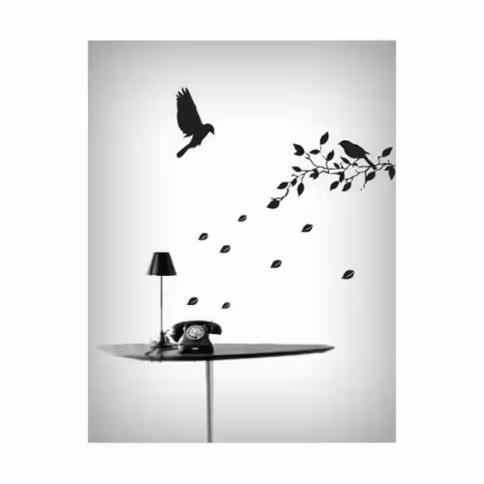 شابلون دیواری شاخه و پرنده کد 318