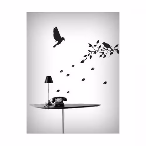 شابلون دیواری شاخه و پرنده کد 318