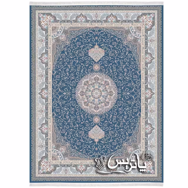 فرش پاتریس طاووس آبی 1500 شانه