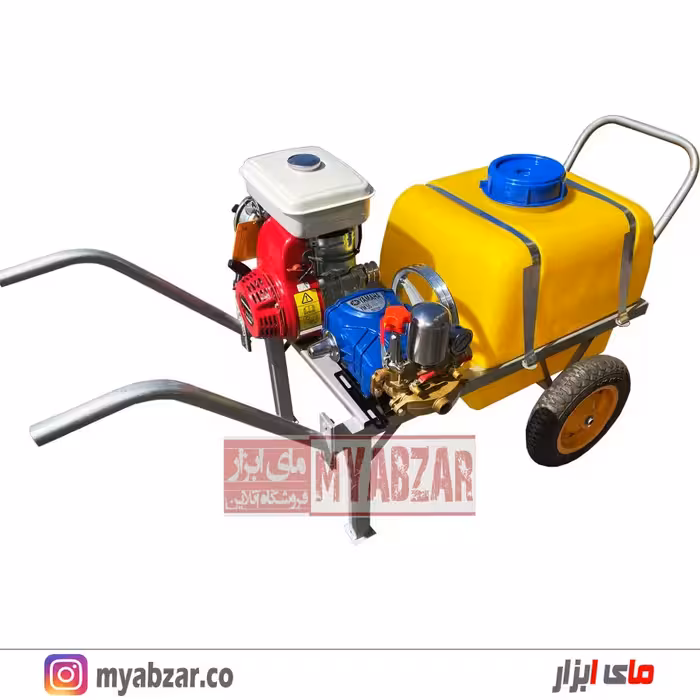 سمپاش فرغونی 100 لیتری موتور هوندا هندی 6.5 اسب و پمپ 55 بار یاماها