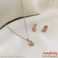 نیم ست زنانه ژوپینگ مدل برگ شامل گوشواره و گردنبند کد NIM14628W