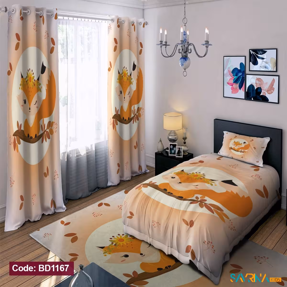 ست اتاق خواب طرح روباه ناز کد BD1167