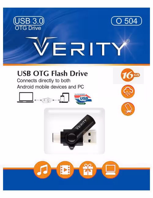 فلش مموری OTG وریتی مدل O504 ظرفیت 16 گیگابایت
