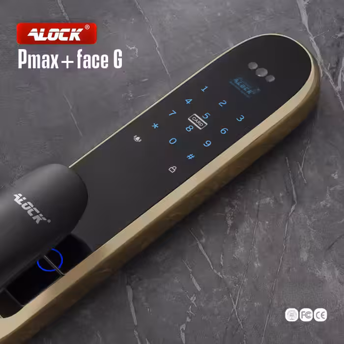 دستگیره تشخیص چهره و قفل اثر انگشتی دیجیتال ALOCK مدل Pmax Face Gold