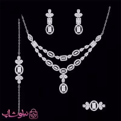 سرویس نقره زنانه طرح جواهر وزن 16/3 گرم کد 6200