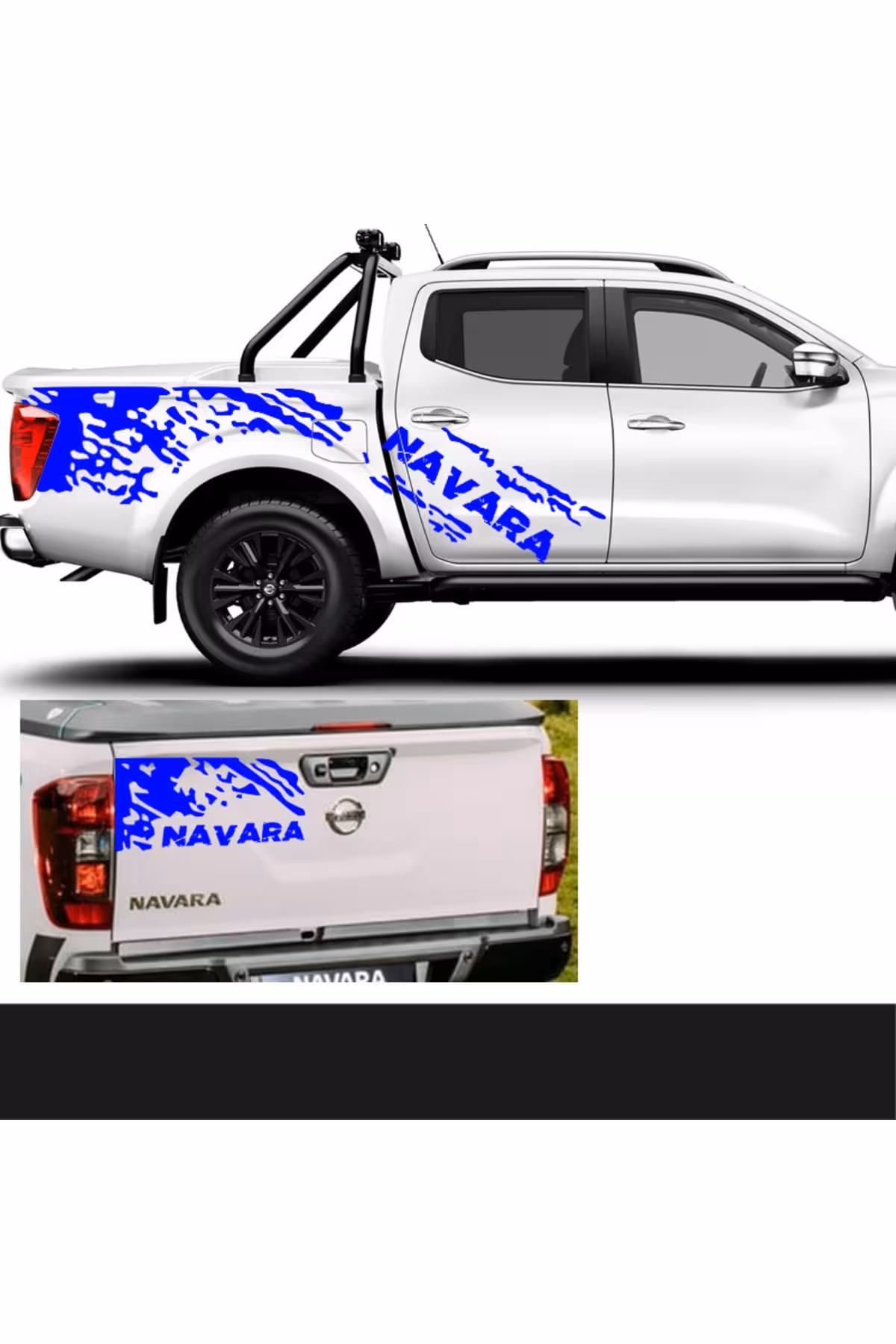 برچسب آرم و نوار شبرنگ آبی بدن سازگار با NAVARA از ماشین جاده Melek Pazarı
