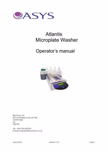 خرید و دانلود نسخه کامل کتاب Atlantis Microplate Washer. Operator’s manual