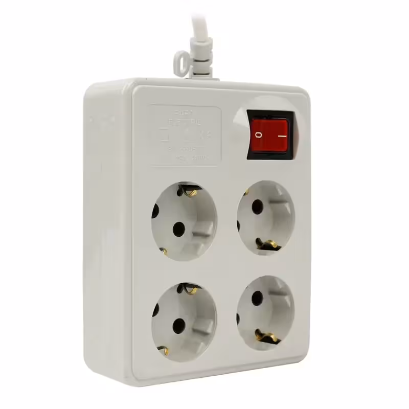 چند راهی 4 خانه ارت دار پارت الکتریک با کابل 5 متر مدل PE319