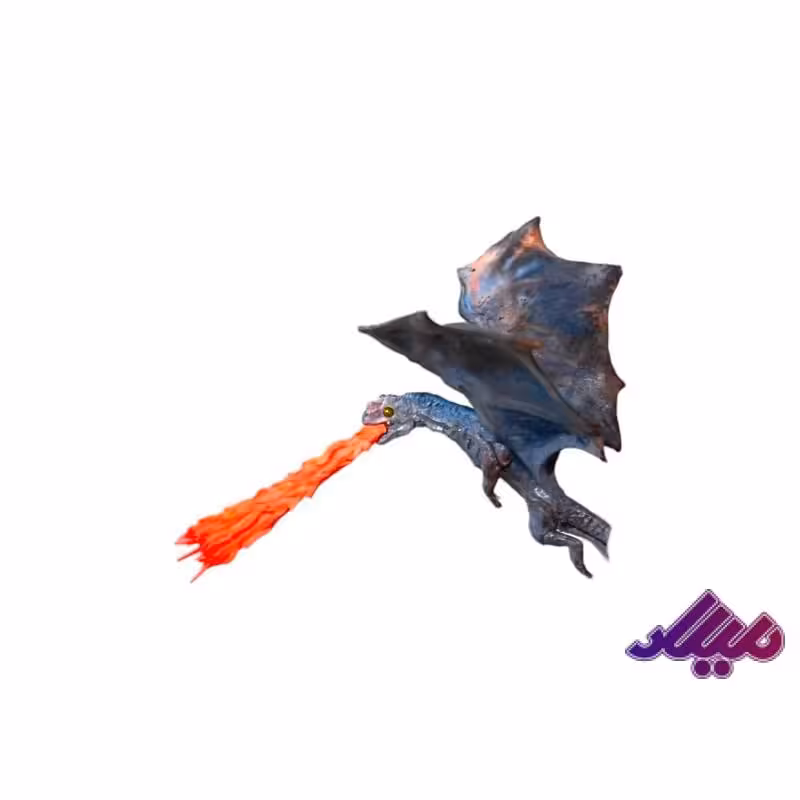 تزئینات اژدها 4 سانت و آتش 2.5 سانت رنگ رندوم
