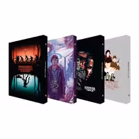 دفتر کلاسوری 100 برگ پدیده نقش مدل فیلم و سریال طرح stranger things بسته 4 عددی