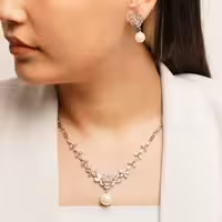 نیم ست جواهری Freshwater Pearl رادیوم..