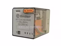 رله چهار گوش 230 ولت AC دو کنتاکت (بدون پایه) (Finder(60.12