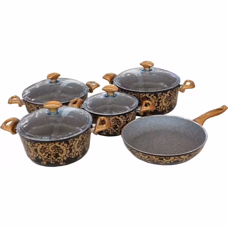 سرویس قابلمه 9 پارچه فالز مدل سارایلی (Sarayli) طلایی