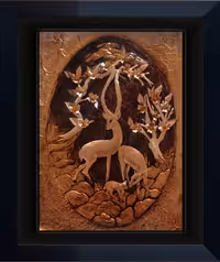 تابلو معرق مسی طرح جنگل کد 10575