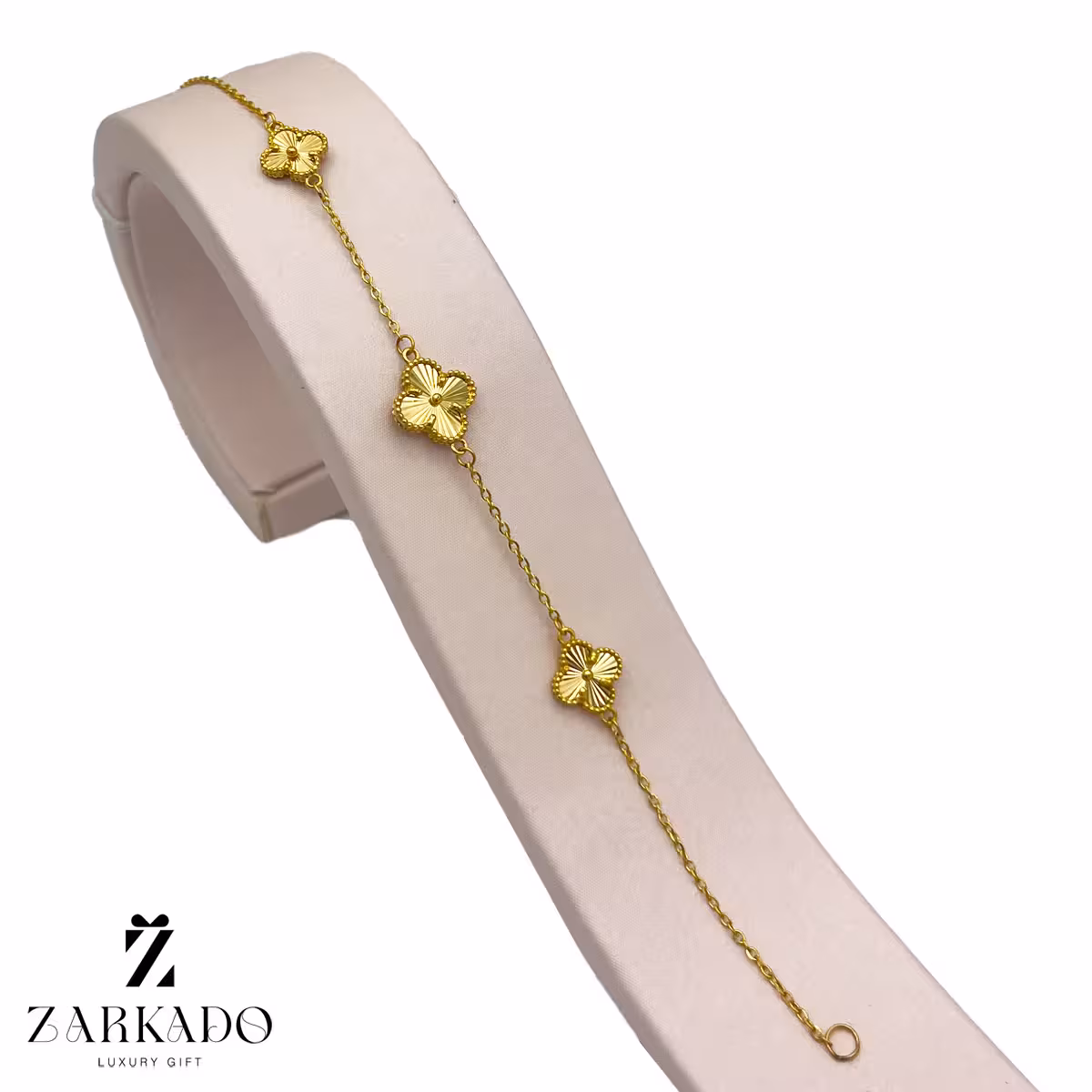 دستبند طلا ونکلیف تراشدار سه تایی سایز 2 کد B14735