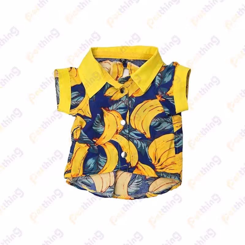 پیراهن هاوایی موزی سگ و گربه مدل B71