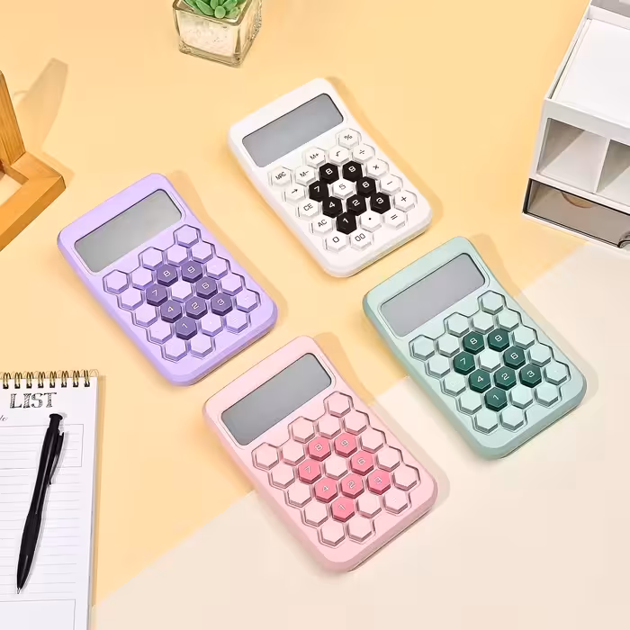 ماشین حساب دکمه شش ضلعی طرح کندو زنبوری کد 801