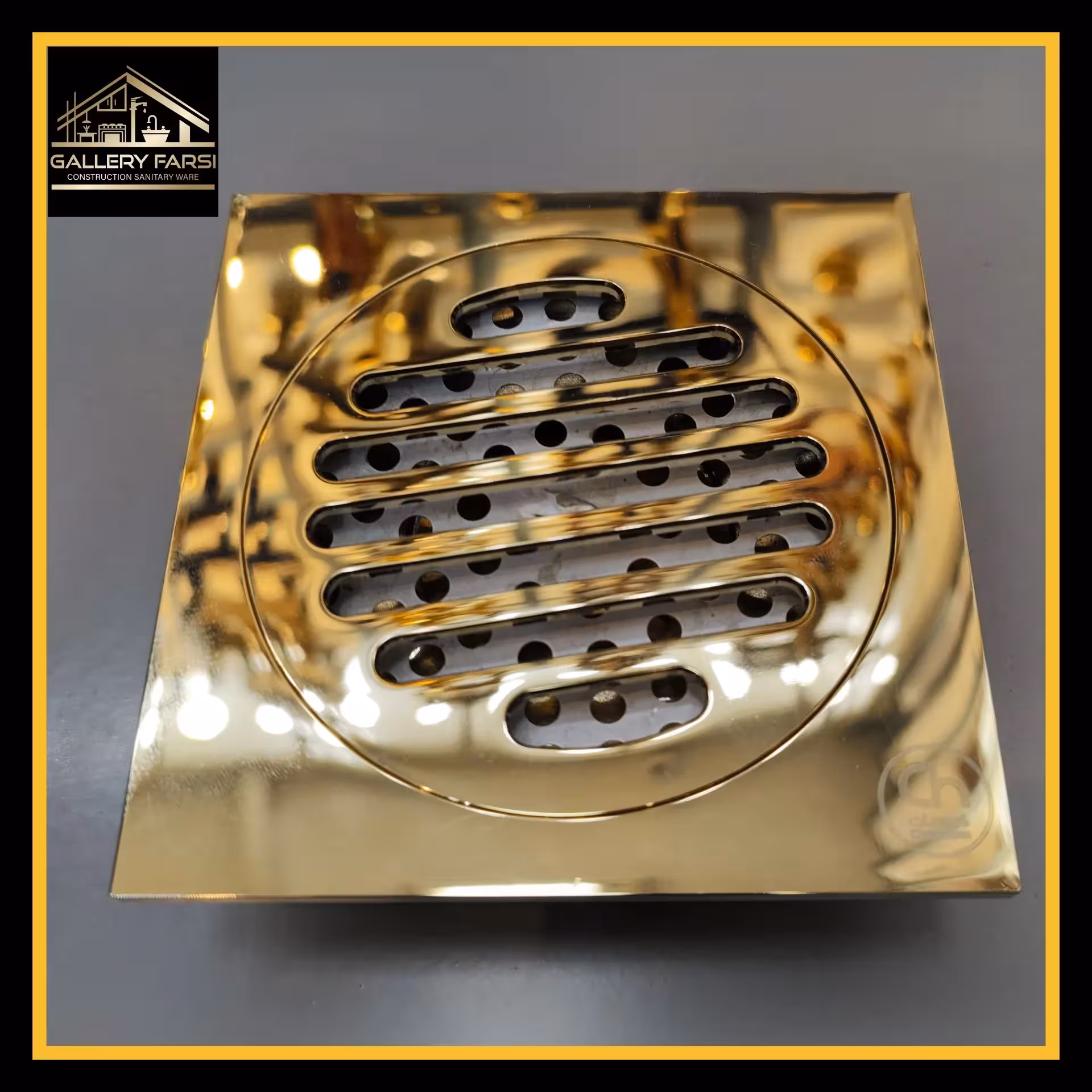 کف شور برنجی سایز10*10 طلایی براق