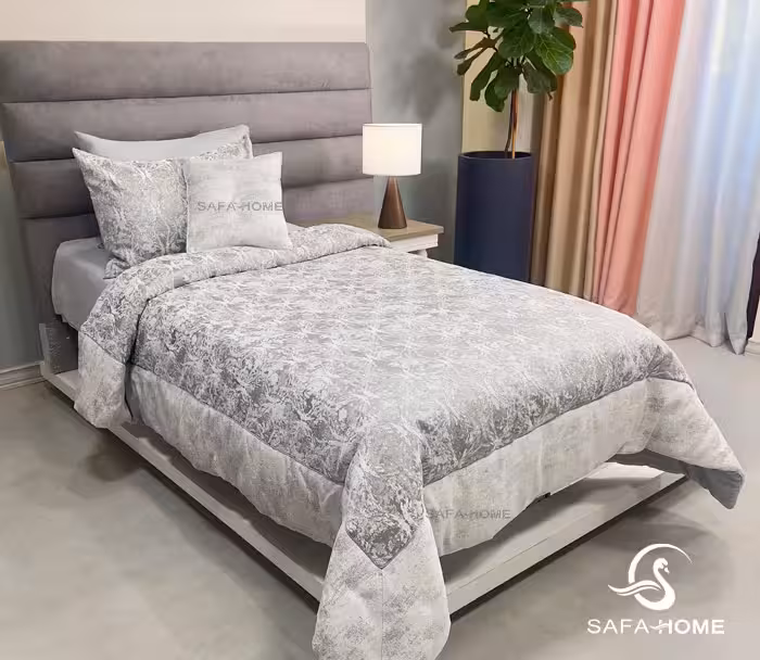 رو تختی یک نفره 6 تکه مدل آماندا طوسی