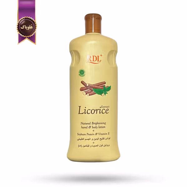لوسیون دست و بدن آر دی ال RDL مدل با عصاره شیرین بیان Licorice حجم 600 میلی لیتر (اورجینال)
