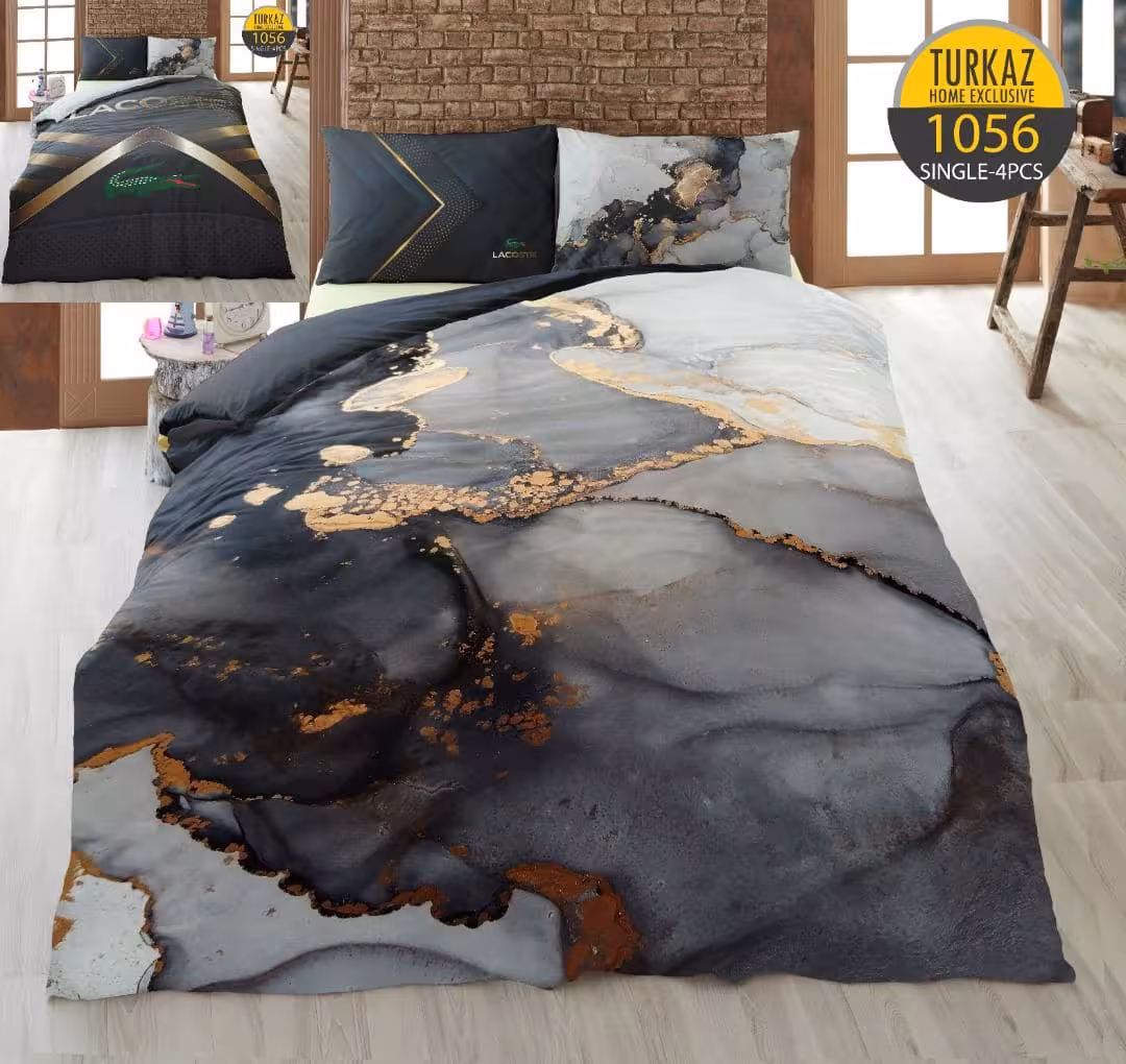سرویس لحاف روتختی 1 نفره چاپی تنسل برند ترکاز(Turkaz) کد 1056