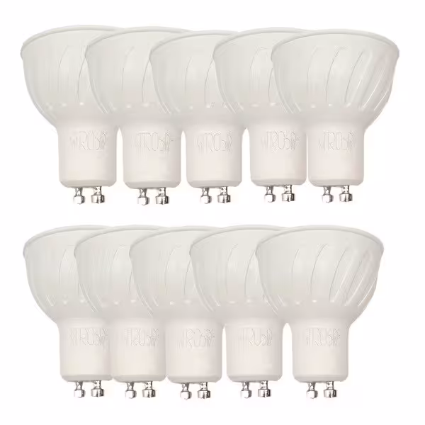 لامپ ال ای دی 6 وات مدل هالوژنی پایه GU10 همراه سوکت مجموعه 10 عددی