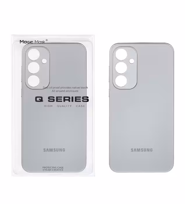 قاب گوشی سامسونگ Galaxy A35 مدل مجیک مسک اورجینال PVD ضد خش محافظ لنزدار نقره ای