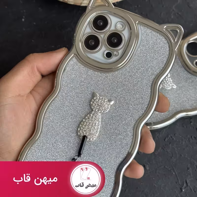 قاب موبایل آیفون گربه شاینی دیاموند - کد (93999)