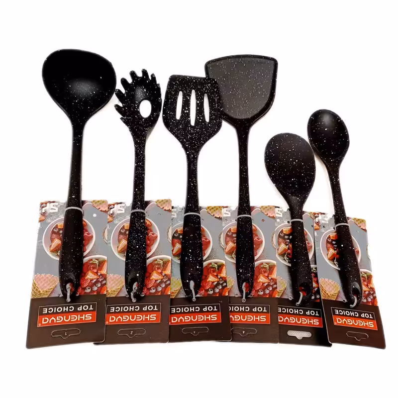 سرویس کفگیر و ملاقه 6 پارچه شنگیا مدل تمام سیلیکون