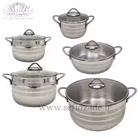 سرویس قابلمه استیل 10 پارچه دستی لوکس