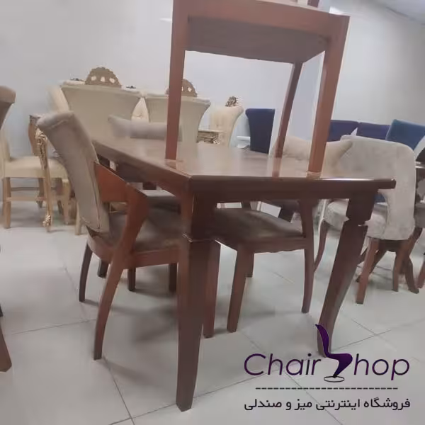 میز تک پایه شیاری چهار نفره