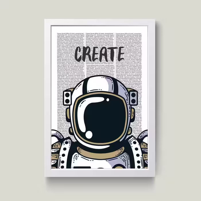 تابلو مدل فضانورد Create کدS1629-w | دنیای قاب