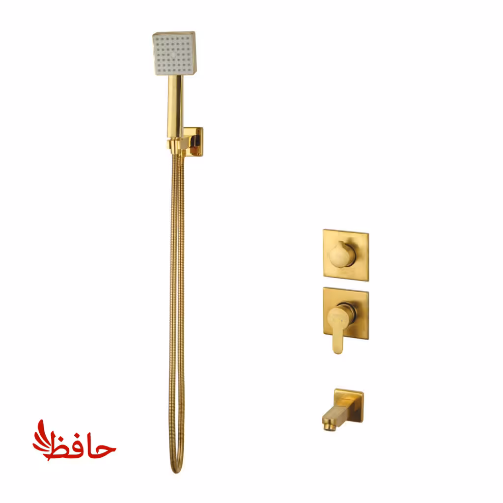 شیر حمام توکار راسان مدل ویوات فلت طلایی مات کلاس 4