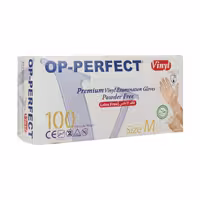 دستکش ونیل بی رنگ 100 عددی اوپی پرفکت OP-Perfect سایز مدیوم M