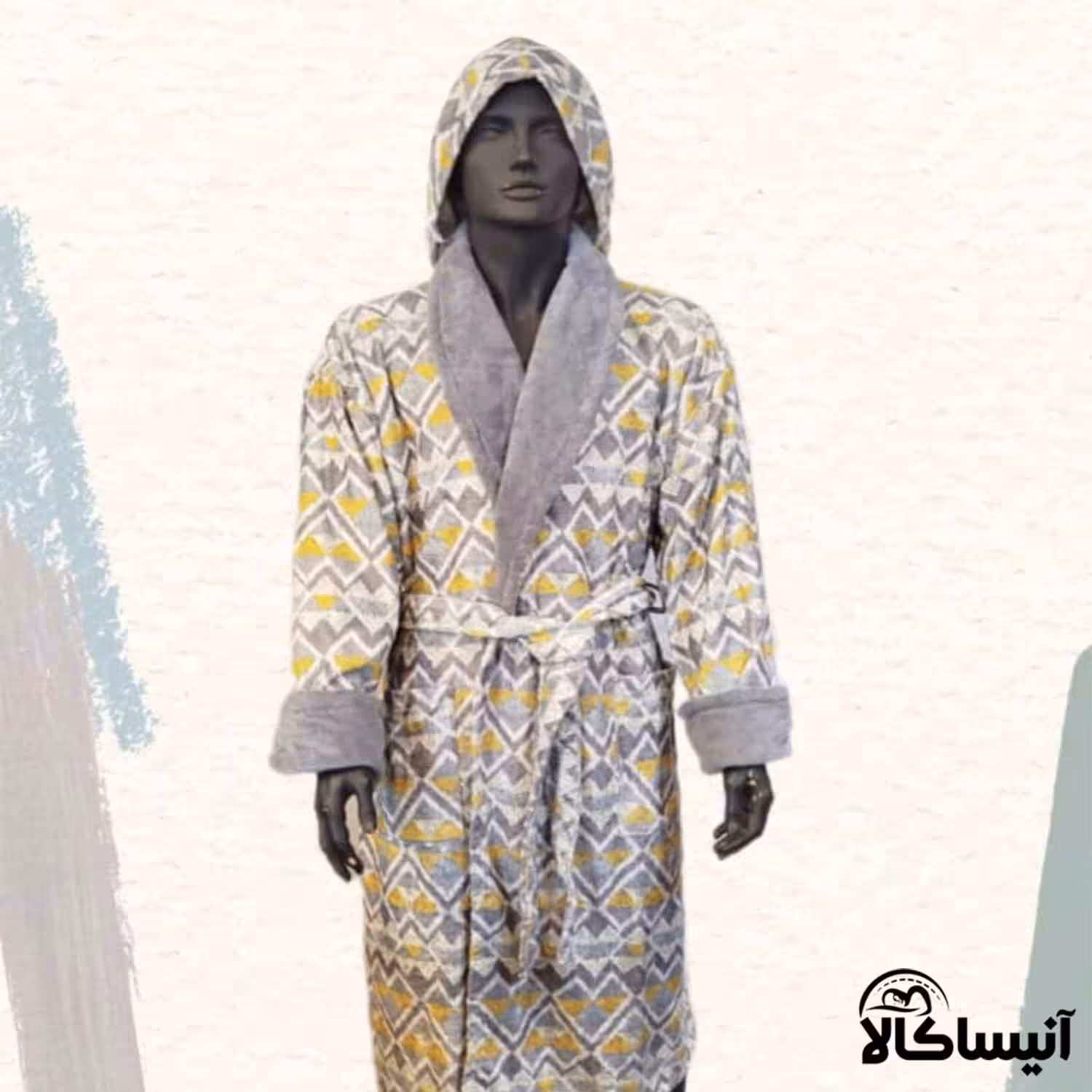 حوله پالتویی برق لامع مدل چاپی 135