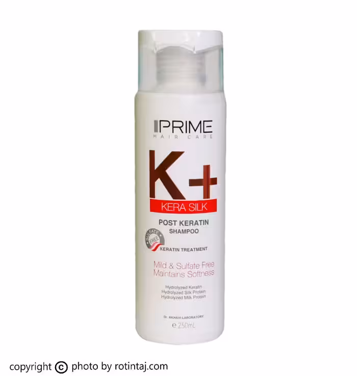 شامپو  K پرایم، شامپو موهای کراتینه شده پرایم، شامپو KERA SILK پرایم 250 میلی