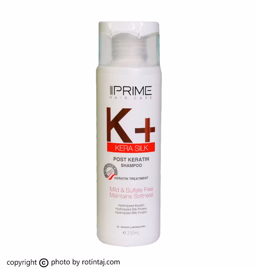 شامپو  K پرایم، شامپو موهای کراتینه شده پرایم، شامپو KERA SILK پرایم 250 میلی