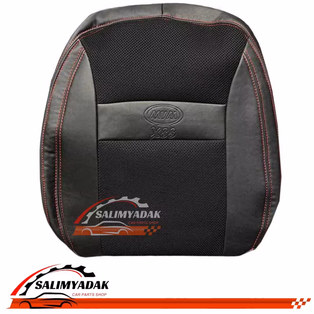روکش صندلی ام وی ام X33 S چرم وسط پارچه رنگ مشکی دوخت قرمز