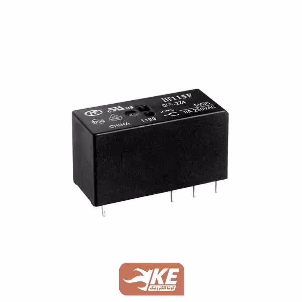 رله کتابی 12vDC تک کنتاکت 16 آمپر هونگفا HF115F/012-1Z