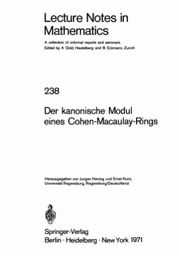 خرید و دانلود نسخه کامل کتاب Der kanonische Modul eines Cohen-Macaulay-Rings
