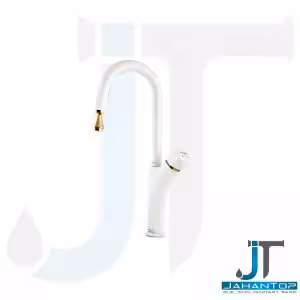 شیر ظرفشویی اهرمی سفید طلایی آریانا (مدل دلند)