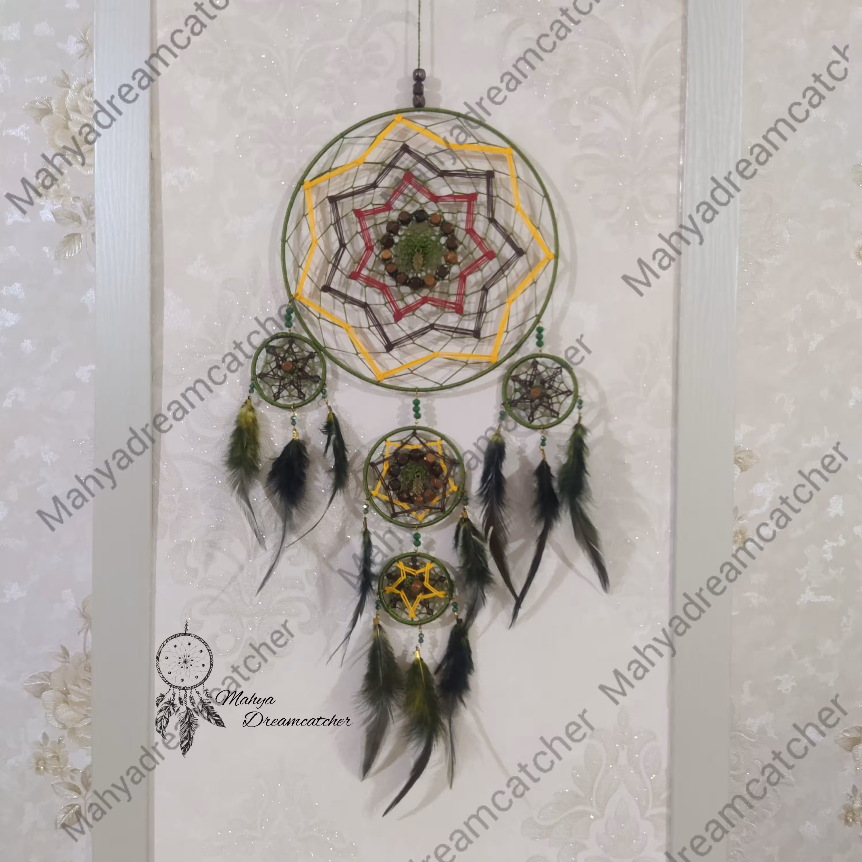  دریمکچر یا رویاگیر مخصوص  آویز دیوار ی یا ویترین چند تایی  سبز  کد 22