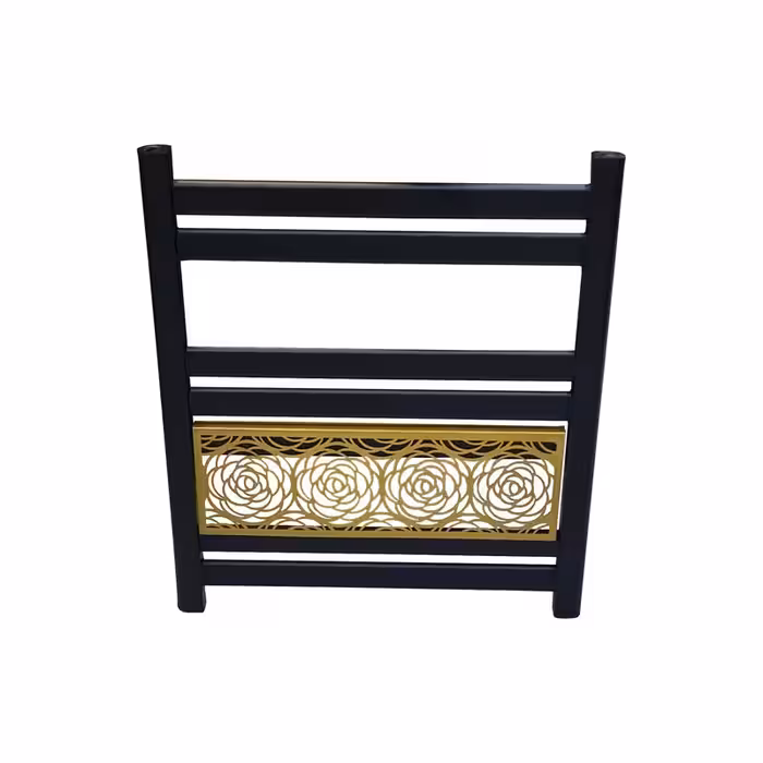 رادیاتور حوله خشک کن هاتیپس مدل آلومینیومی مشکی طلایی رز 50*60