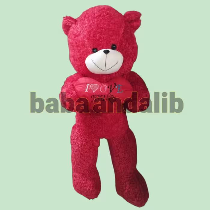 عروسک خرس نرگس قلب به دست (120 سانتی)