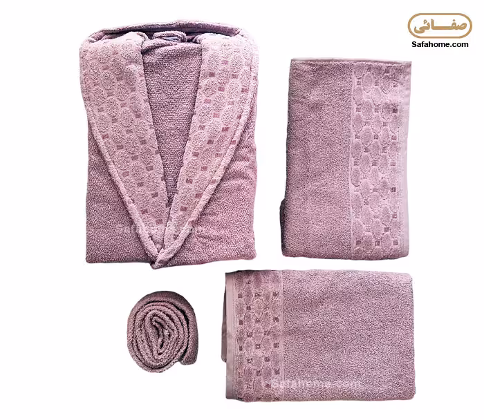 سرویس حوله تن پوش 4 تکه طرح پوست پیازی
