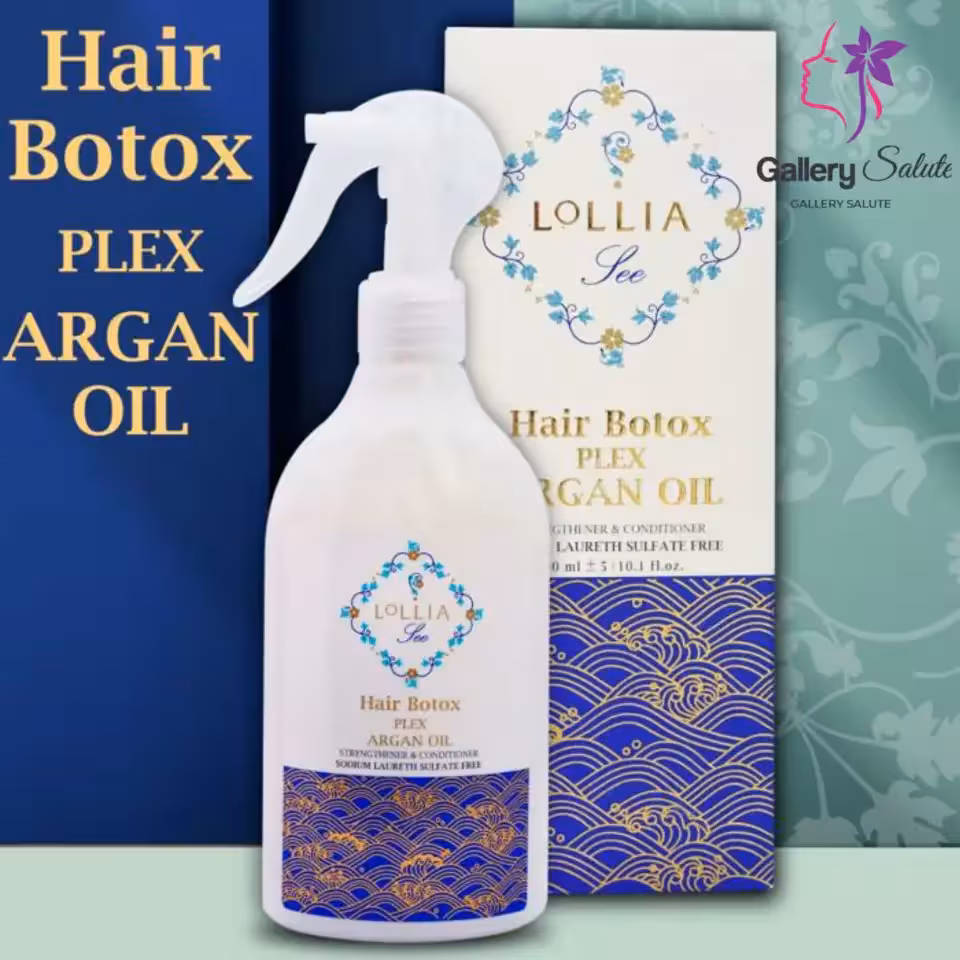 لوسیون مو بدون آبکشی حاوی پروتئین شیر لولیا (آبرسان و مغذی مو)300 میل ( آبی رنگ ) Lollia Hair Botox Plex Argan Oil