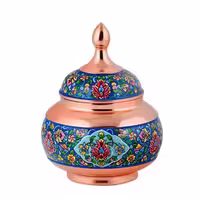 قندان مس و پرداز سایز متوسط ارتفاع 15