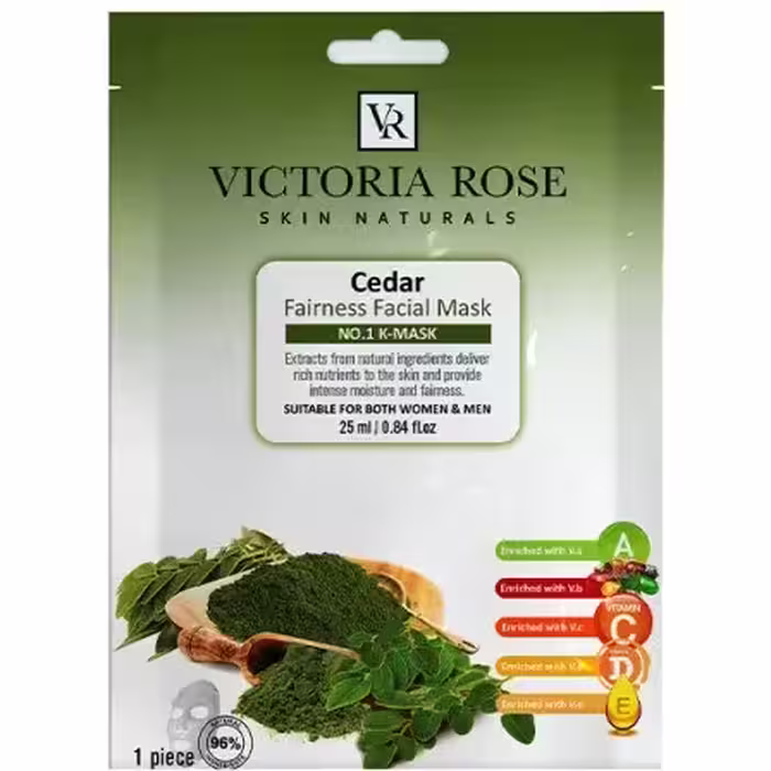 ماسک ورقه‌ای آنتی آکنه و آنتی اگزما عصاره سدر ویکتوریا رز Victoria Rose